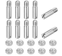 sourcing map 10Pcs Slotted Cylindrical Pin, M4 x 16mm 304 Stainless Steel Dowel External Thread Locating Pin Slotted Screw with Nut for Cabinet Furniture Installation (GB878)