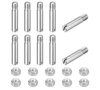 sourcing map 10Pcs Slotted Cylindrical Pin, M4 x 20mm 304 Stainless Steel Dowel External Thread Locating Pin Slotted Screw with Nut for Cabinet Furniture Installation (GB878)