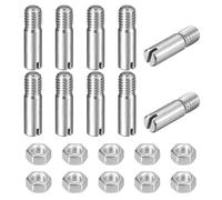 sourcing map 10Pcs Slotted Cylindrical Pin, M5 x 18mm 304 Stainless Steel Dowel External Thread Locating Pin Slotted Screw with Nut for Cabinet Furniture Installation (GB878)