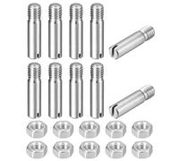 sourcing map 10Pcs Slotted Cylindrical Pin, M6 x 25mm 304 Stainless Steel Dowel External Thread Locating Pin Slotted Screw with Nut for Cabinet Furniture Installation (GB878)