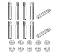 sourcing map 10Pcs Slotted Cylindrical Pin, M6 x 35mm 304 Stainless Steel Dowel External Thread Locating Pin Slotted Screw with Nut for Cabinet Furniture Installation (GB878)