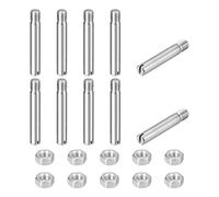 sourcing map 10Pcs Slotted Cylindrical Pin, M6 x 40mm 304 Stainless Steel Dowel External Thread Locating Pin Slotted Screw with Nut for Cabinet Furniture Installation (GB878)