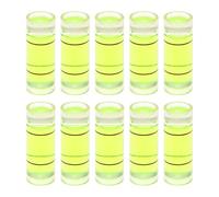 sourcing map 10pcs Small Cylindrical Bubble Level Vials 8x22mm PMMA Mini Horizontal Bubble Spirit Level Measuring Layout Tools for RV TV Picture Frame Hanging Tool Leveler