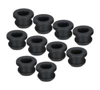 sourcing map 10Pcs Snap Rubber Grommet Plug Mount Dia 11mm ID 8mm Seal Anti-Scratch for Electrical Box Cable Pipe Black