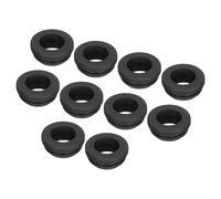 sourcing map 10Pcs Snap Rubber Grommet Plug Mount Dia 12.5mm ID 9.5mm Narrow Groove Width 2mm Seal Anti-Scratch for Electrical Box Cable Pipes Black