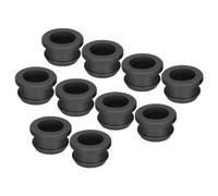 sourcing map 10Pcs Snap Rubber Grommet Plug Mount Dia 20mm ID 16mm Seal Anti-Scratch for Electrical Box Cable Pipe Black