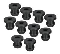sourcing map 10Pcs Snap Rubber Grommet Plug Mount Dia 7mm ID 4.5mm Seal Anti-Scratch for Electrical Box Cable Pipe Black