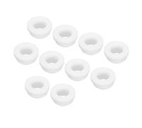sourcing map 10Pcs Snap Silicone Rubber Grommet Plug Mount Dia 10.5mm ID 7.5mm Narrow Groove Width 2mm Seal Anti-Scratch Sleeves for Electrical Box Cable Pipes White