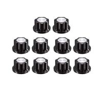 sourcing map 10Pcs Speaker Control Knob Power Amplifier Knob Black 19mm Dia Rotary Knobs for 6mm Dia. Shaft Potentiometer with Set Screw