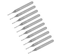 sourcing map 10pcs Spiral CNC Router Bits 1.0mm Diameter 1/8" Shank Up Cut 2 Flutes Solid Carbide End Mill Milling Bits with 6mm Cut Length for Wood Plastic Soft Metal Aluminum