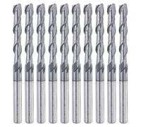 sourcing map 10pcs Spiral Router Bit, 1/8" Cut Dia. Up Cut 2-Flute Solid Carbide End Mill with 1/8" Shank for CNC Wood Carving Engraving, 7/8" Cut Length, AlTiN Coated