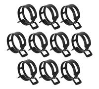 sourcing map 10pcs Spring Band Type Hose Clamps 32mm Fuel Line Hose Spring Clip Silicone Vacuum Hose Pipe Clamp Low Pressure Tube Clip Fastener, Black