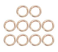 sourcing map 10pcs Spring O Ring Clip, Metal Spring Clasp Key Ring, 27mm / 1 1/16-inch Round Keychain Snap Buckle Accessories for Purse Shoulder Bag Lanyard Leather DIY Crafts, Gold