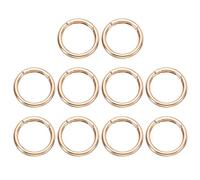sourcing map 10pcs Spring O Ring Clip, Metal Spring Clasp Key Ring, 41mm / 1 5/8-inch Round Keychain Snap Buckle Accessories for Purse Shoulder Bag Lanyard Leather DIY Crafts, Gold