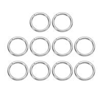 sourcing map 10pcs Spring O Ring Clip, Metal Spring Clasp Key Ring, 41mm / 1 5/8-inch Round Keychain Snap Buckle Accessories for Purse Shoulder Bag Lanyard Leather DIY Crafts, Silver