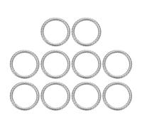 sourcing map 10Pcs Spring O Rings 1 1/2" Round Trigger Metal Snap Hook Circle Silver Key Ring Clip Keychain for Bags Handbag Purses Keyring