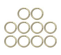 sourcing map 10Pcs Spring O Rings 1 1/4" Round Trigger Metal Snap Hook Circle Brass Key Ring Clip Keychain for Bags Handbag Purses Keyring