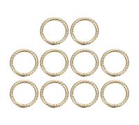 sourcing map 10Pcs Spring O Rings 1 1/4" Round Trigger Metal Snap Hook Circle Gold Key Ring Clip Keychain for Bags Handbag Purses Keyring