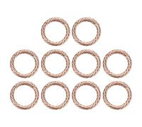 sourcing map 10Pcs Spring O Rings 1" Round Trigger Metal Snap Hook Circle Rose Gold Key Ring Clip Keychain for Bags Handbag Purses Keyring