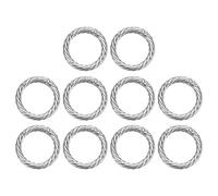 sourcing map 10Pcs Spring O Rings 1" Round Trigger Metal Snap Hook Circle Silver Key Ring Clip Keychain for Bags Handbag Purses Keyring