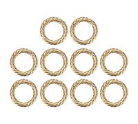 sourcing map 10Pcs Spring O Rings 3/4" Round Trigger Metal Snap Hook Circle Gold Key Ring Clip Keychain for Bags Handbag Purses Keyring