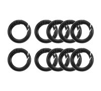sourcing map 10Pcs Spring O Rings, 5/8"(16mm) ID Zinc Alloy Trigger Round Snap Buckle, DIY Accessories Spring Keyring Buckle for Keychains, Purse and Handbag, Trinkets (Black)