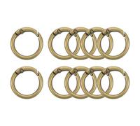 sourcing map 10Pcs Spring O Rings, 5/8"(16mm) ID Zinc Alloy Trigger Round Snap Buckle, DIY Accessories Spring Keyring Buckle for Keychains, Purse and Handbag, Trinkets (Brown)