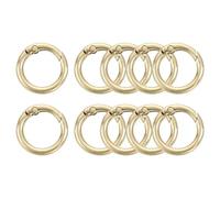 sourcing map 10Pcs Spring O Rings, 5/8"(16mm) ID Zinc Alloy Trigger Round Snap Buckle, DIY Accessories Spring Keyring Buckle for Keychains, Purse and Handbag, Trinkets (Gold)