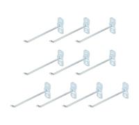 sourcing map 10Pcs Square Pegboard Hooks, 6.3 Inch Supermarket Shelf Rack Hook Metal Heavy Duty Exhibition Display Accessories for Tool Hanging Wall Organizer, Silver