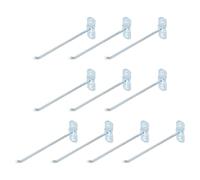 sourcing map 10Pcs Square Pegboard Hooks, 8.3 Inch Supermarket Shelf Rack Hook Metal Heavy Duty Exhibition Display Accessories for Tool Hanging Wall Organizer, Silver