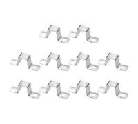 sourcing map 10pcs Square Pipe Clamp 20x30mm 304 Stainless Steel Thickened Square Tube Buckle U Shaped Tube Clamp Strut Connector for Pipe Hose Cable, Silver