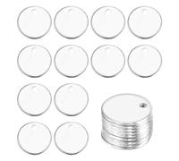 sourcing map 10Pcs Stainless Steel Blank Stamping Tag Engraved Stainless Steel Round Charm Pendant with Holes 6mm/0.24" Silver for Pendant Bracelet Necklace Jewelry Making Earring
