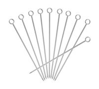 sourcing map 10Pcs Stainless Steel Cocktail Toothpicks, 4.25 Inch Metal Cocktail Picks Fruit Sticks Reusable Long Martini Picks Cocktail Skewers for Party Drinks Appetizer, Silver Circle