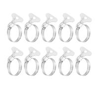 sourcing map 10Pcs Stainless Steel Hose Clamps Worm Gear Hose Clamp, 18-32mm(11/16" to 1-1/4") Adjustable Thumb Screw Key Type Clamps Fuel Line Clamps 8mm Bandwidth for Plumbing, Automotive
