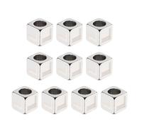 sourcing map 10Pcs Stainless Steels Letter Beads Alphabet Letter l Cube Silver Metallic Large Square Metal Dice Beads for Jewelry Bracelets Necklaces Earrings
