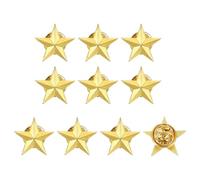 sourcing map 10Pcs Star Lapel Pins, 0.8" Award Pins Star Badge for Men Women Backpacks Hats Jackets Costume Accessories Celebration Party Decorations Anniversary Reward Gifts, Golden Tone