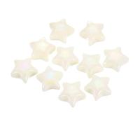 sourcing map 10Pcs Star Shaped Beads, 12x19mm Lovely Acrylic Star Bulk Beads for Craft Making (Light Yellow)