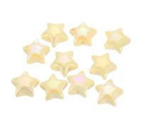 sourcing map 10Pcs Star Shaped Beads, 12x19mm Lovely Acrylic Star Bulk Beads for Craft Making (Yellow)