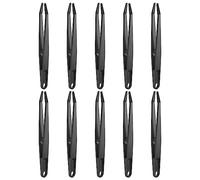 sourcing map 10pcs Sticker Tweezers for Crafting 4.53" Flat Tip with Spring Plastic Tweezers Craft Tweezers for Stickers, Scrapbooking, Eyelash Extensions, Black