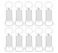 sourcing map 10Pcs Sublimation Metal Bottle Opener Keychain, Blank Transfer Sublimation Key Rings for DIY Personalized Sublimation Photos (3.6x10cm)