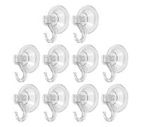 sourcing map 10pcs Suction Cup Hooks 2.44" Powerful Vacuum Suction Shower Hooks Waterproof Reusable Wreath Cup Bathroom Hook Load 6.6 lbs for Kitchen Restroom Window Wall Glass Door, Clear