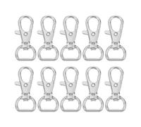 sourcing map 10Pcs Swivel Clasps, 0.51 Inch D Ring Lobster Clasp Claw Metal Push Gate Snap Hook for Purse Making Keychain Belt Strap, Silver