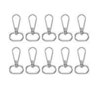 sourcing map 10Pcs Swivel Clasps, 0.8 Inch Oval Ring Lobster Clasp Claw Metal Push Gate Snap Hook for Purse Making Keychain Belt Strap, Silver