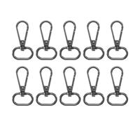 sourcing map 10Pcs Swivel Clasps, 0.8 Inch Oval Ring Lobster Clasp Claw Metal Push Gate Snap Hook for Purse Making Keychain Belt Strap, Black