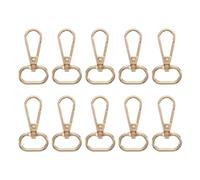 sourcing map 10Pcs Swivel Clasps, 0.8 Inch Oval Ring Lobster Clasp Claw Metal Push Gate Snap Hook for Purse Making Keychain Belt Strap, Gold