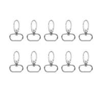 sourcing map 10Pcs Swivel Clasps, 0.98 Inch Oval Ring Lobster Clasp Claw Metal Push Gate Snap Hooks for Purse Making Keychain Belt Strap, Silver