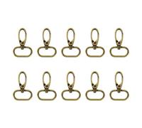 sourcing map 10Pcs Swivel Clasps, 0.98 Inch Oval Ring Lobster Clasp Claw Metal Push Gate Snap Hooks for Purse Making Keychain Belt Strap, Bronze