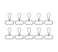 sourcing map 10Pcs Swivel Clasps, 1.25 Inch Oval Ring Lobster Clasp Claw Metal Push Gate Snap Hook for Purse Making Keychain Belt Strap, Silver