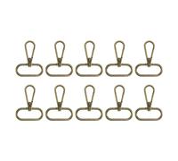 sourcing map 10Pcs Swivel Clasps, 1.25 Inch Oval Ring Lobster Clasp Claw Metal Push Gate Snap Hook for Purse Making Keychain Belt Strap, Brass