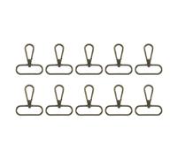 sourcing map 10Pcs Swivel Clasps, 1.5 Inch Oval Ring Lobster Clasp Claw Metal Push Gate Snap Hook for Purse Making Keychain Belt Strap, Brass